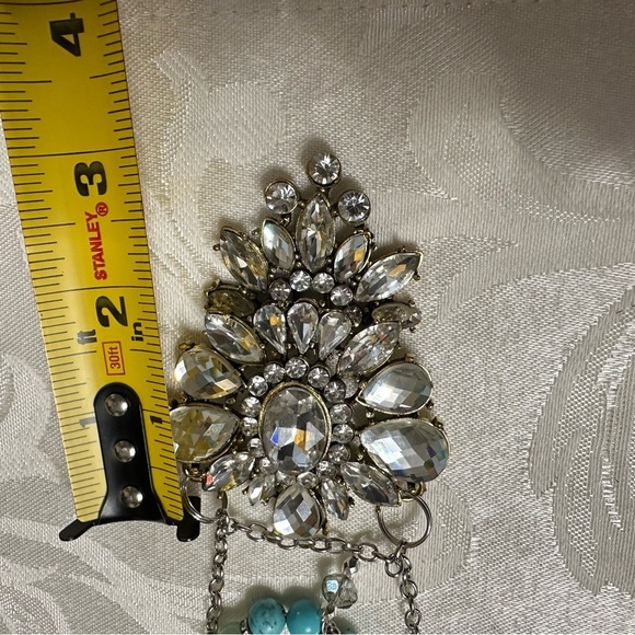 Handmade Layered Necklace upcycled Repurposed Ornate Crystal Pendant OOAK 4191 L - Picture 9 of 15